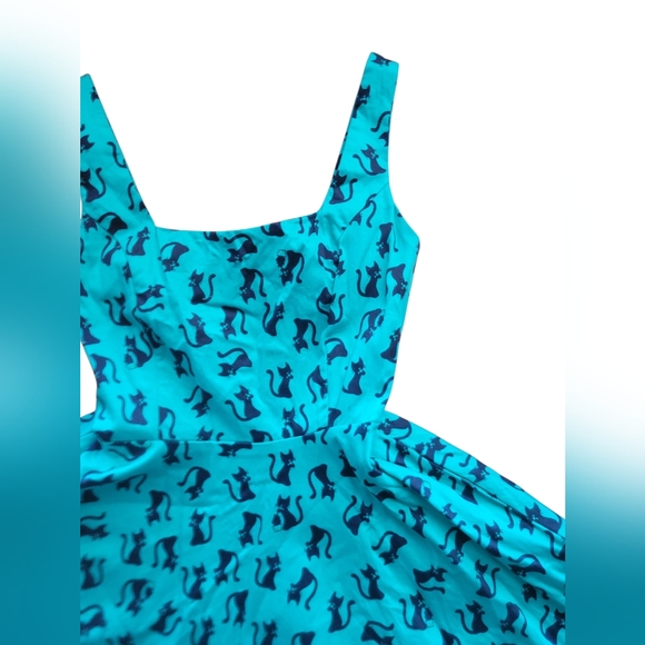 Modcloth IXIA Cat Print Fit & Flare Dress With Pockets! - Picture 2 of 8